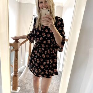 H&M Black Floral Mini Dress